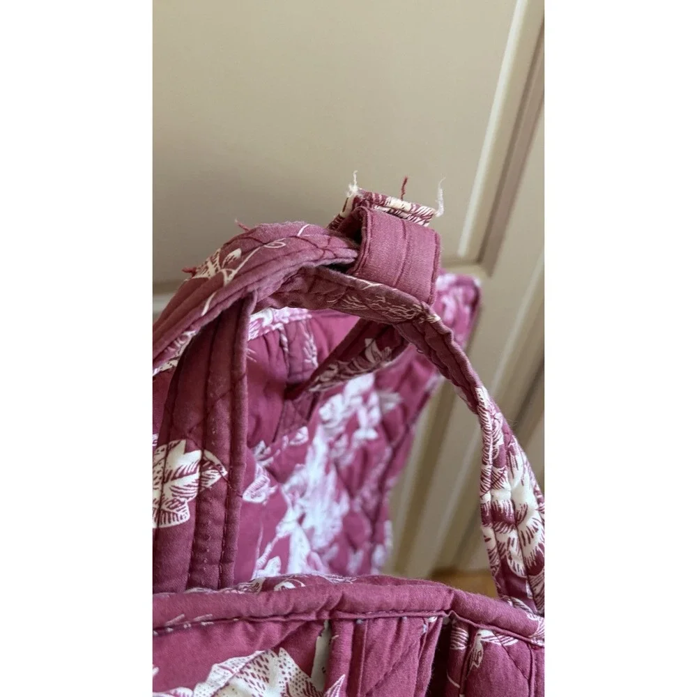 VINTAGE Garment Bag AMERICANA BY SHARIF Cranberry Ivory Floral Toile Quilted